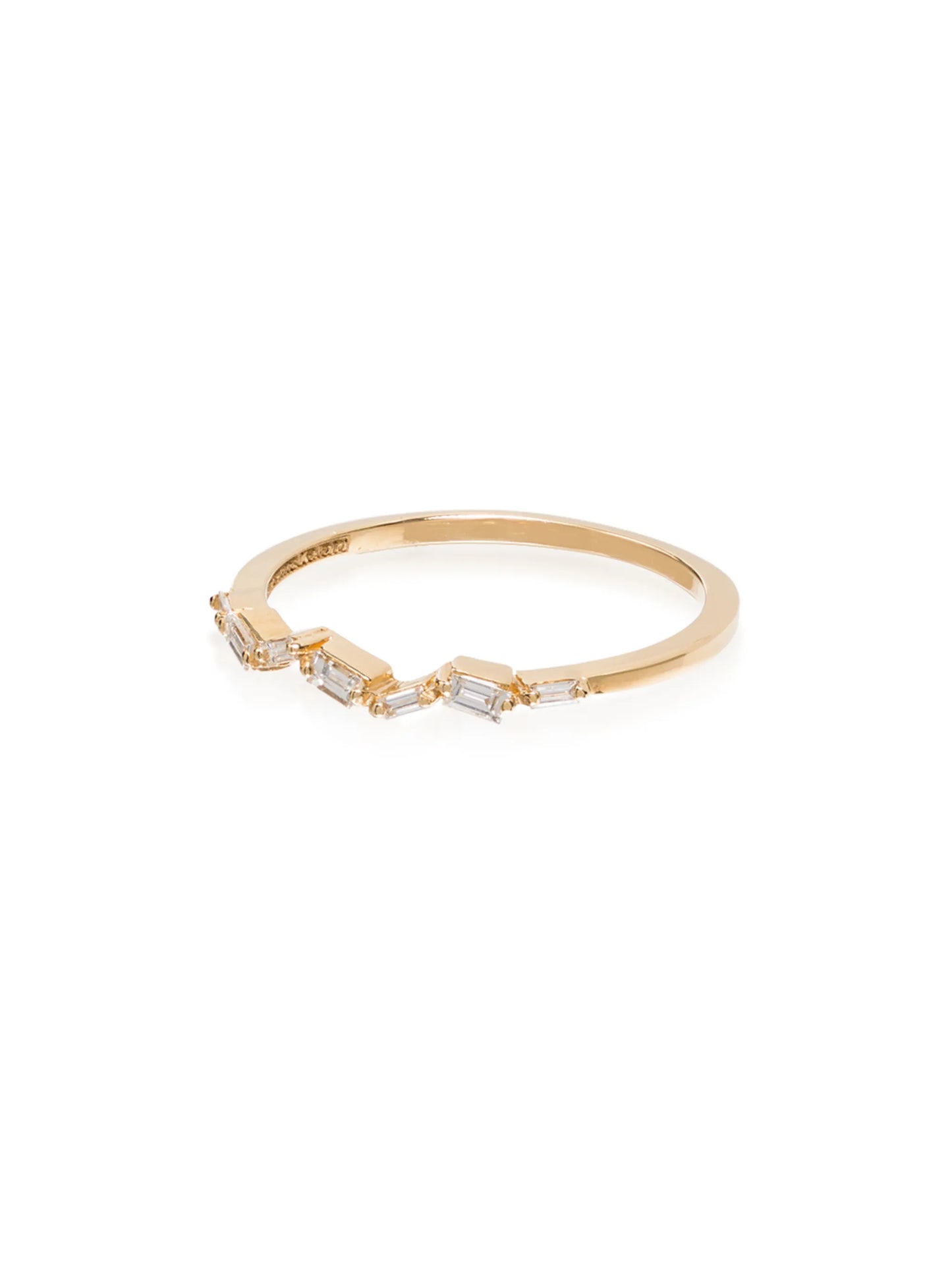 18kt yellow gold baguette diamond ring