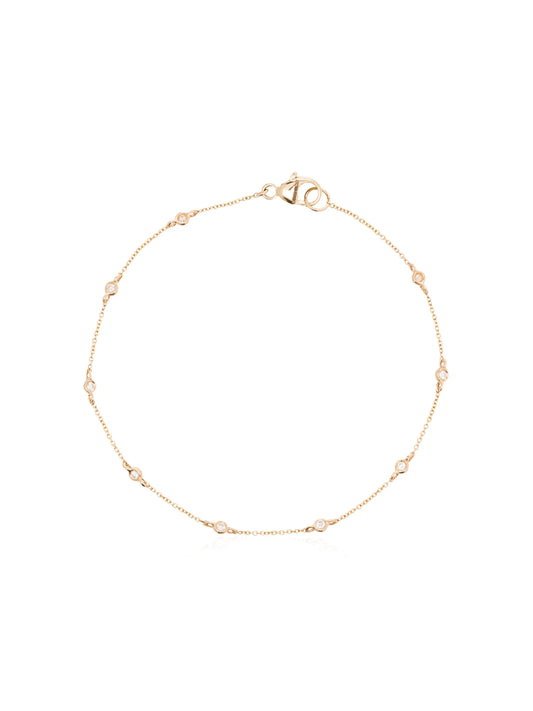 14kt yellow gold Lulu Jack Single Bezel diamond bracelet