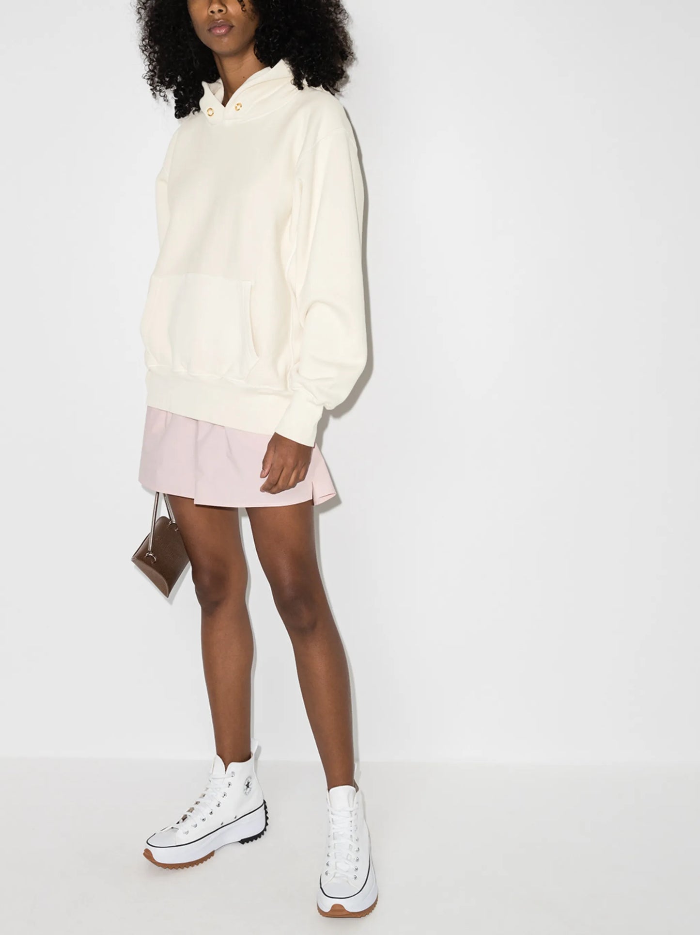 cropped cotton hoodie