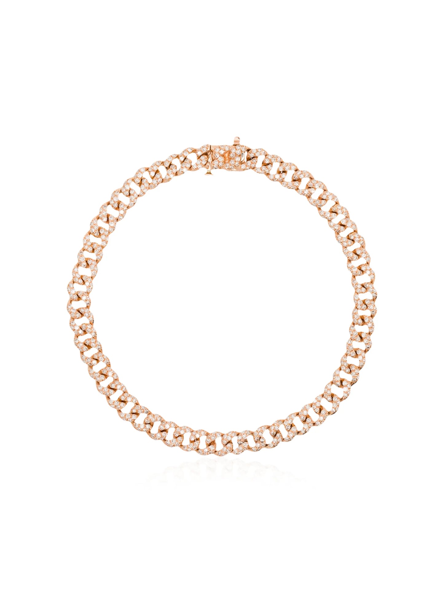 18kt rose gold and diamond mini 7 inch link bracelet