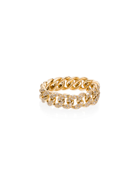 18kt gold chain diamond ring
