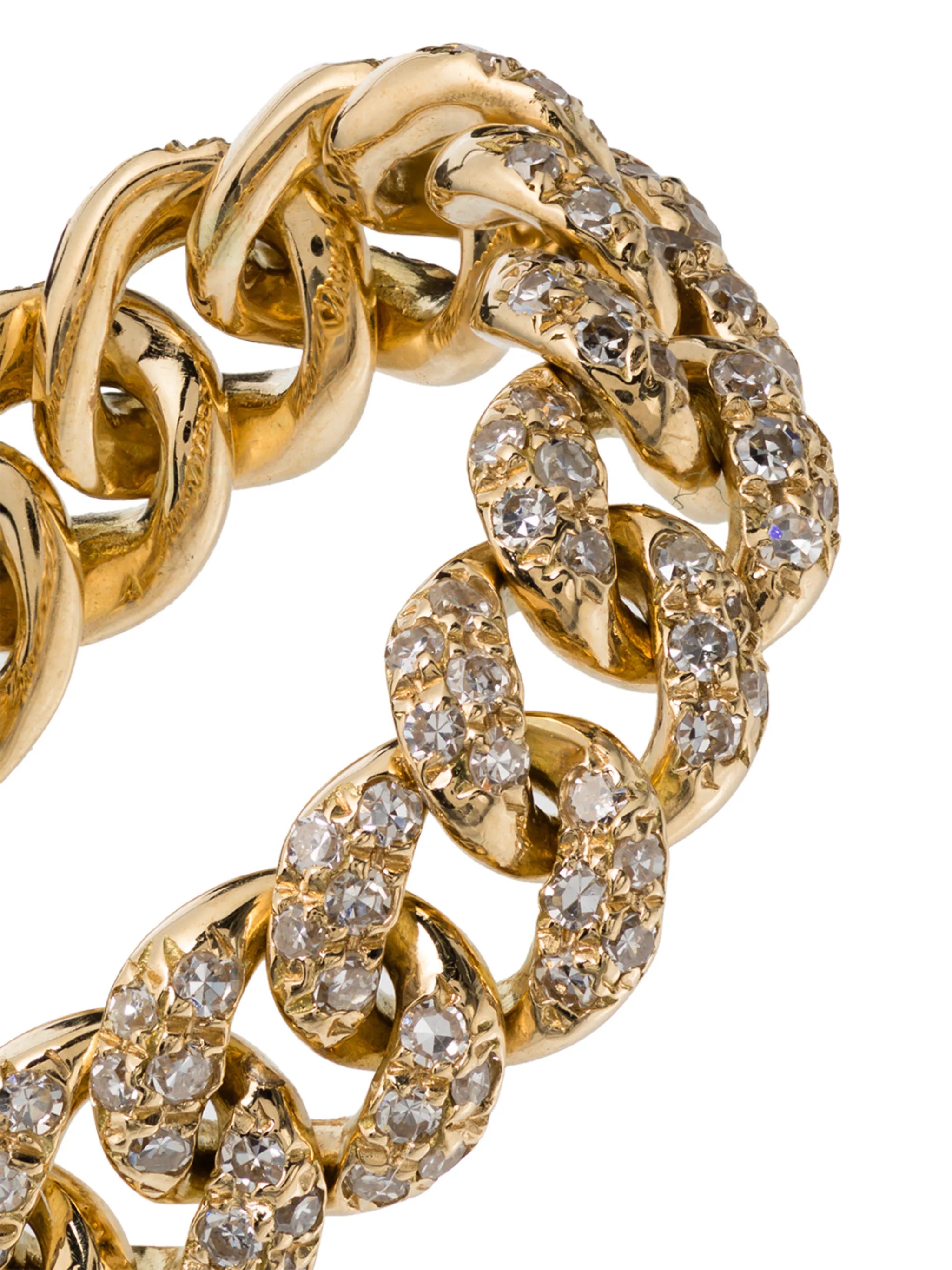 18kt gold chain diamond ring