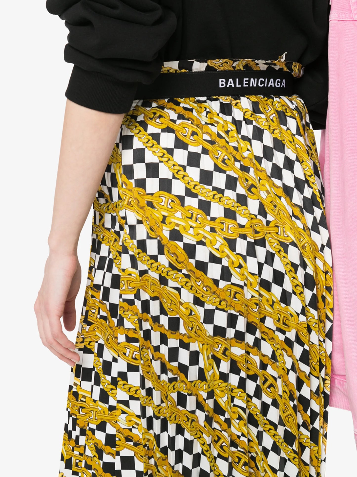 pleated asymmetrical skirt
