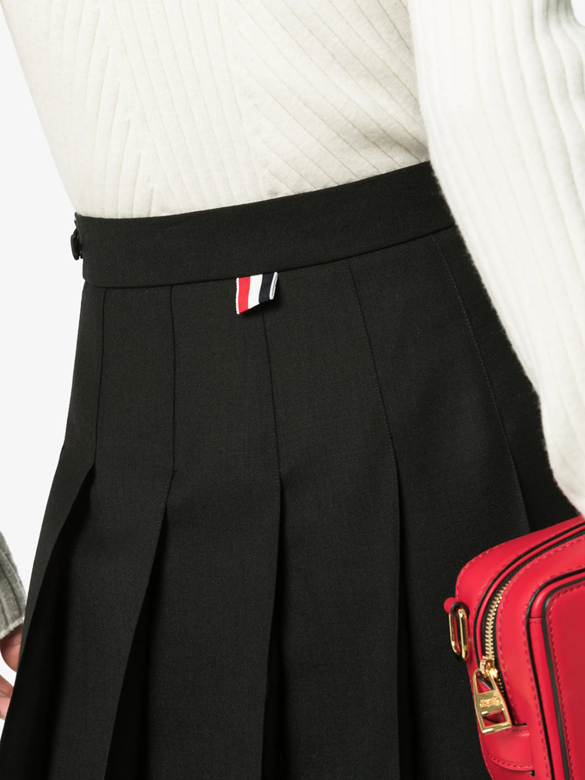 pleated step-hem mini skirt