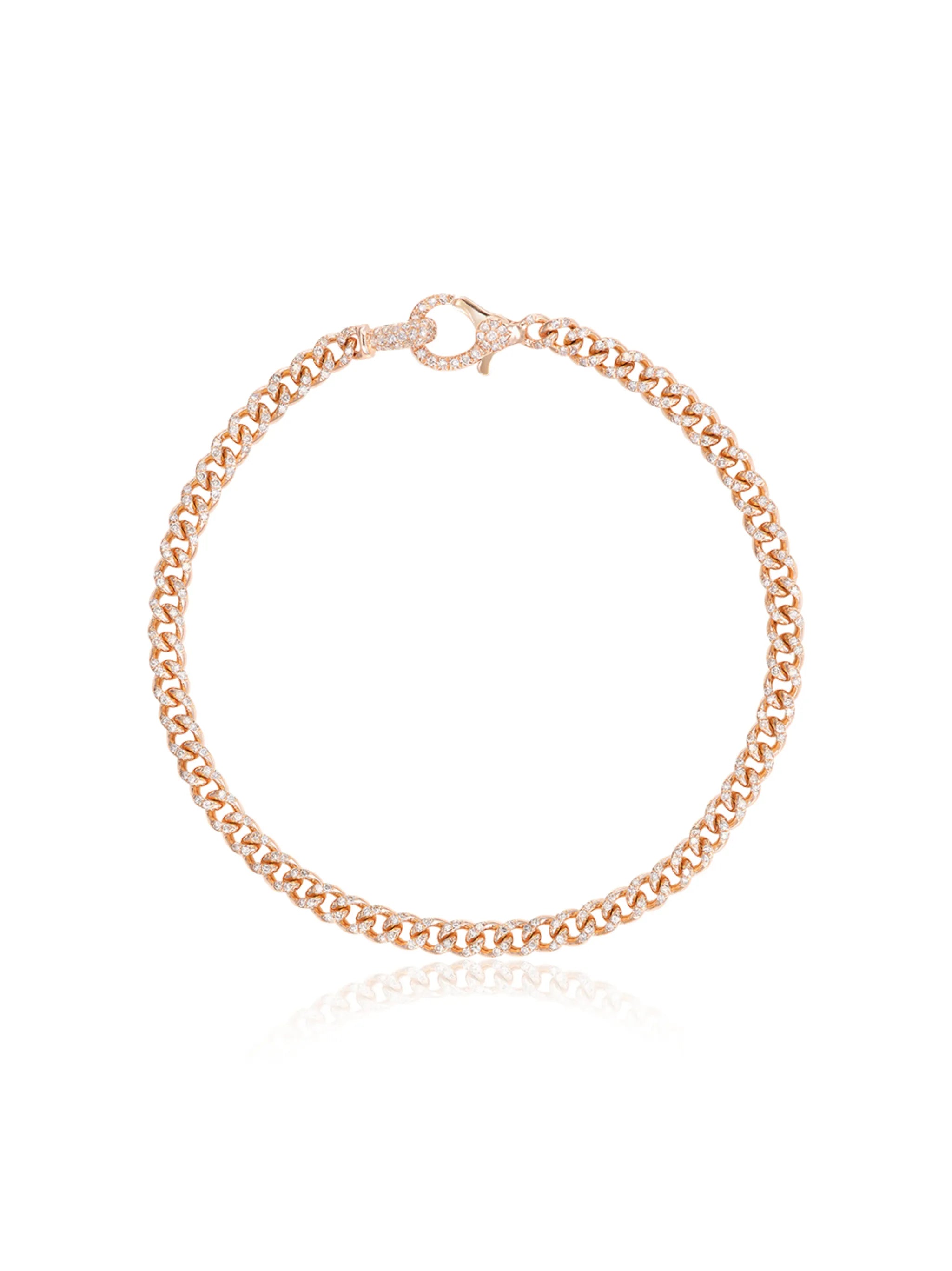 18K rose gold 6.5 inch baby pavé diamond bracelet