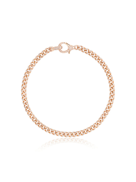 18K rose gold 6.5 inch baby pavé diamond bracelet
