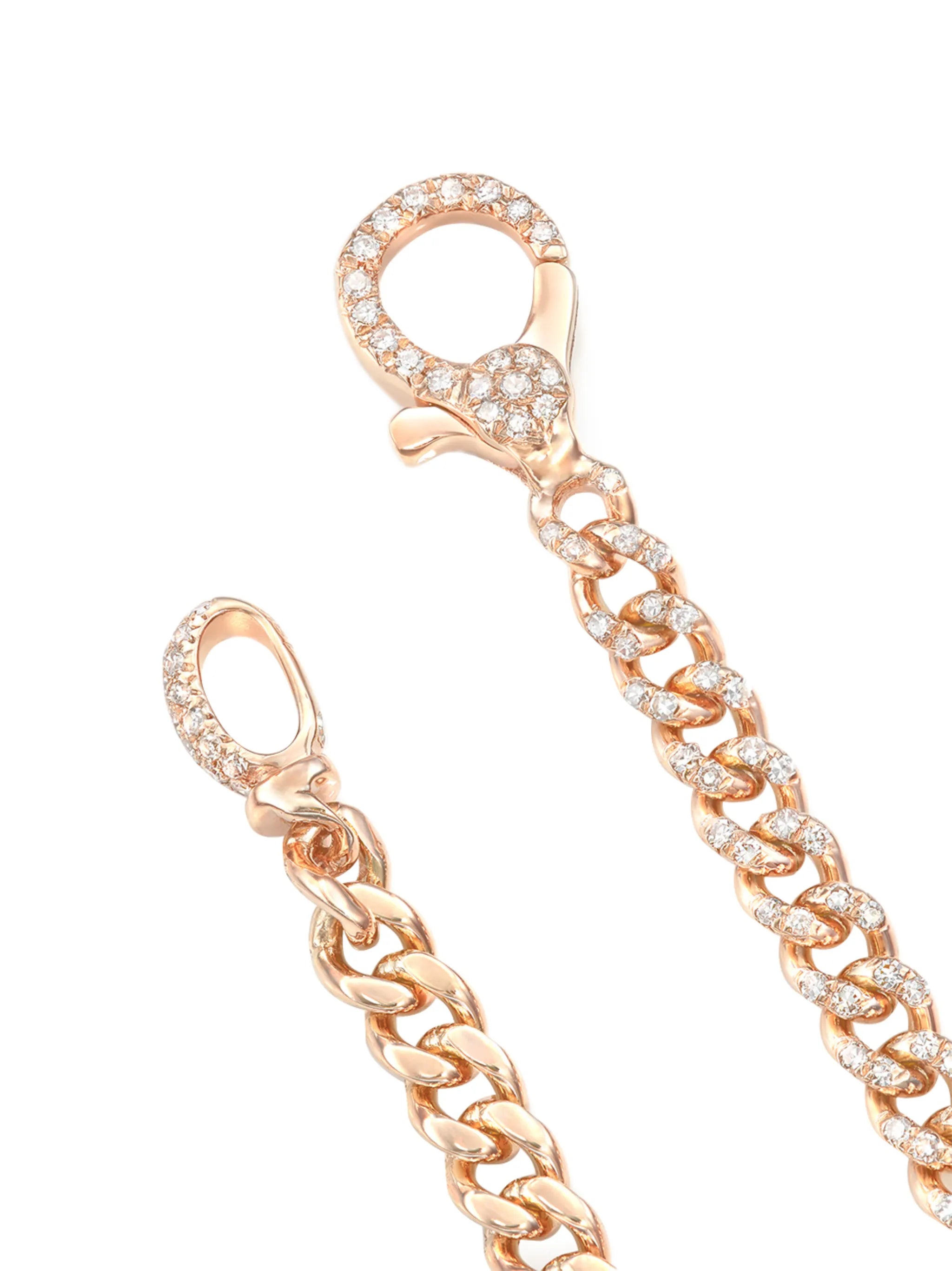 18K rose gold 6.5 inch baby pavé diamond bracelet