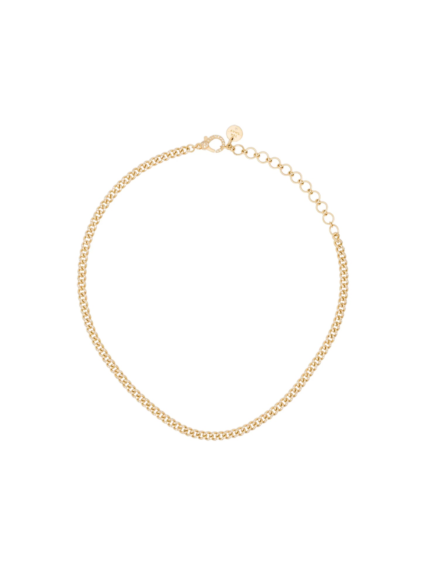 18K yellow gold baby link pavé diamond choker