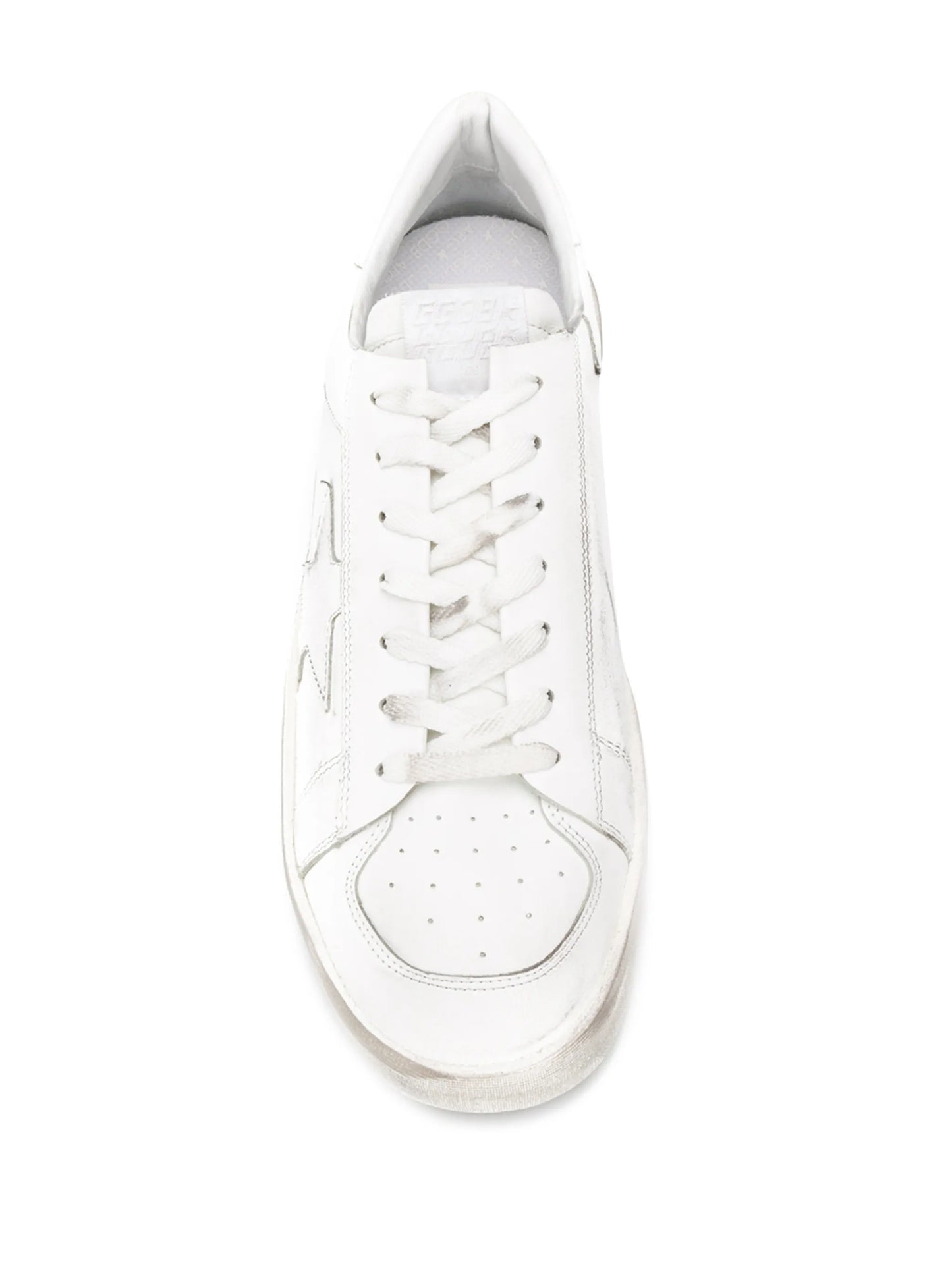 Stardan in white leather sneakers