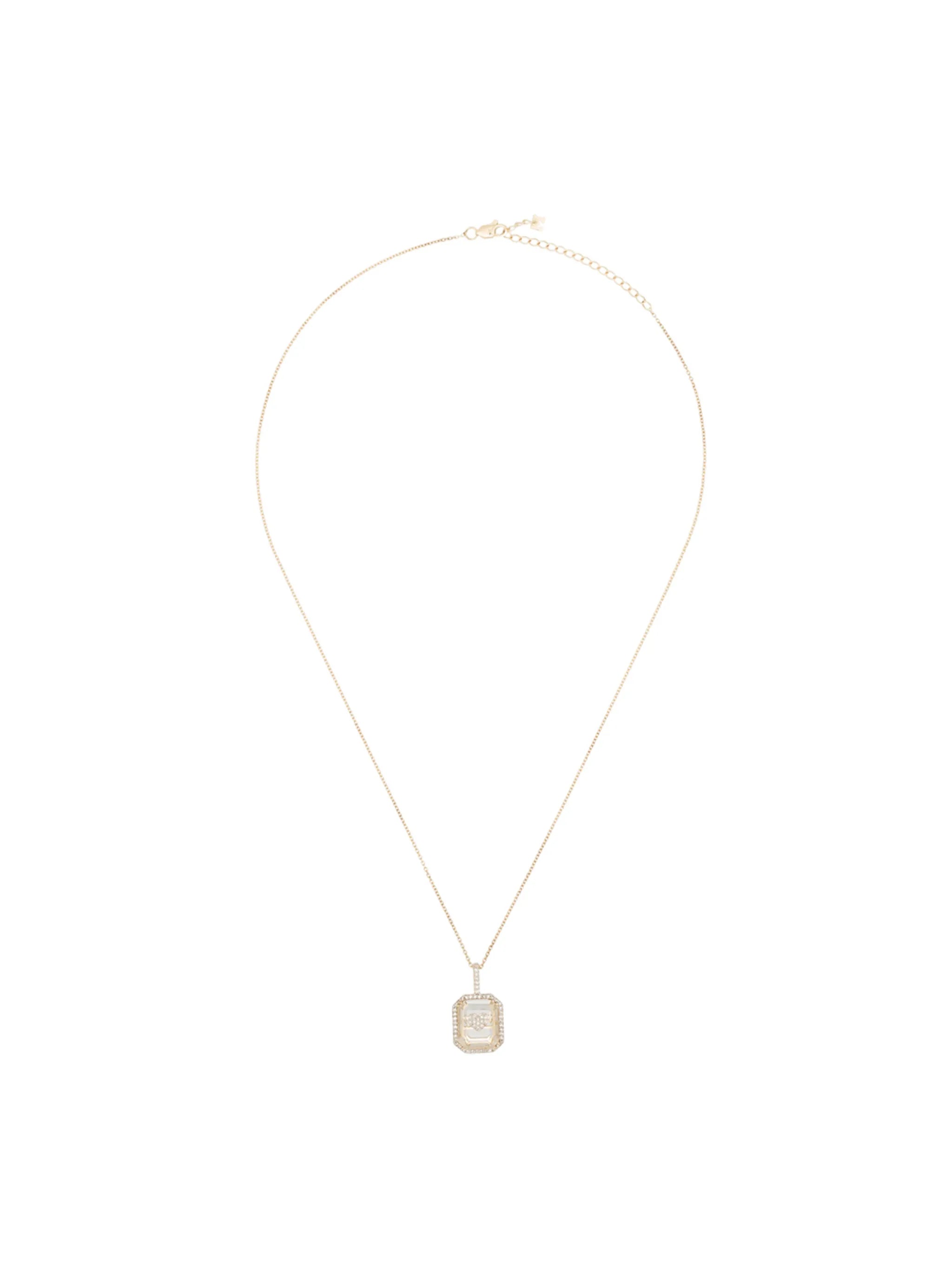 14kt gold crystal-embellished heart necklace