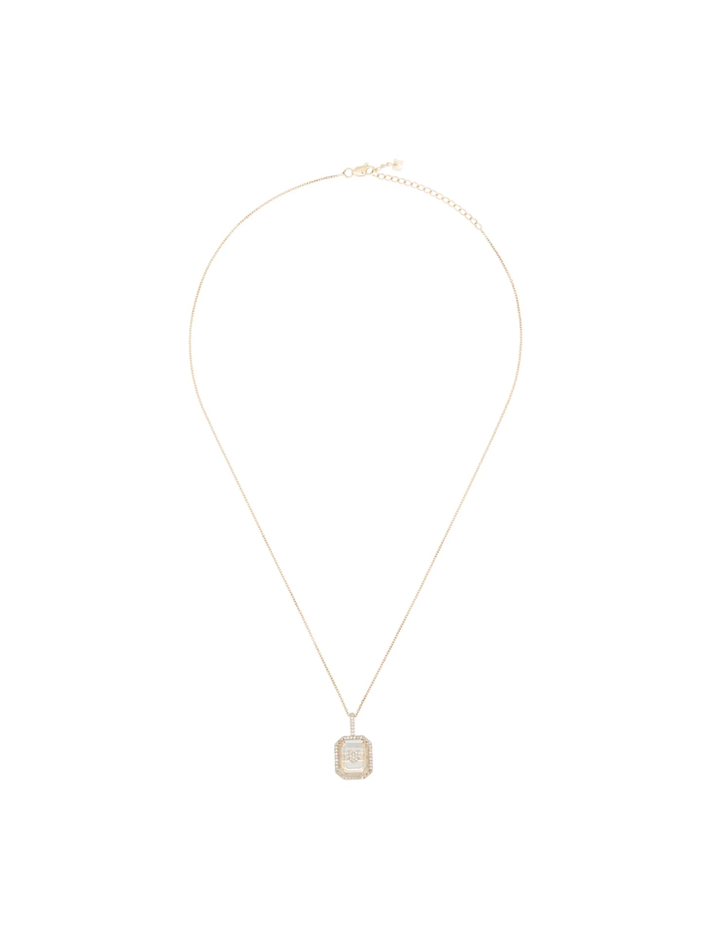 14kt gold crystal-embellished heart necklace