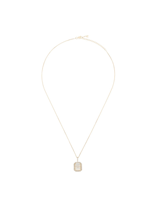 14kt gold crystal-embellished heart necklace