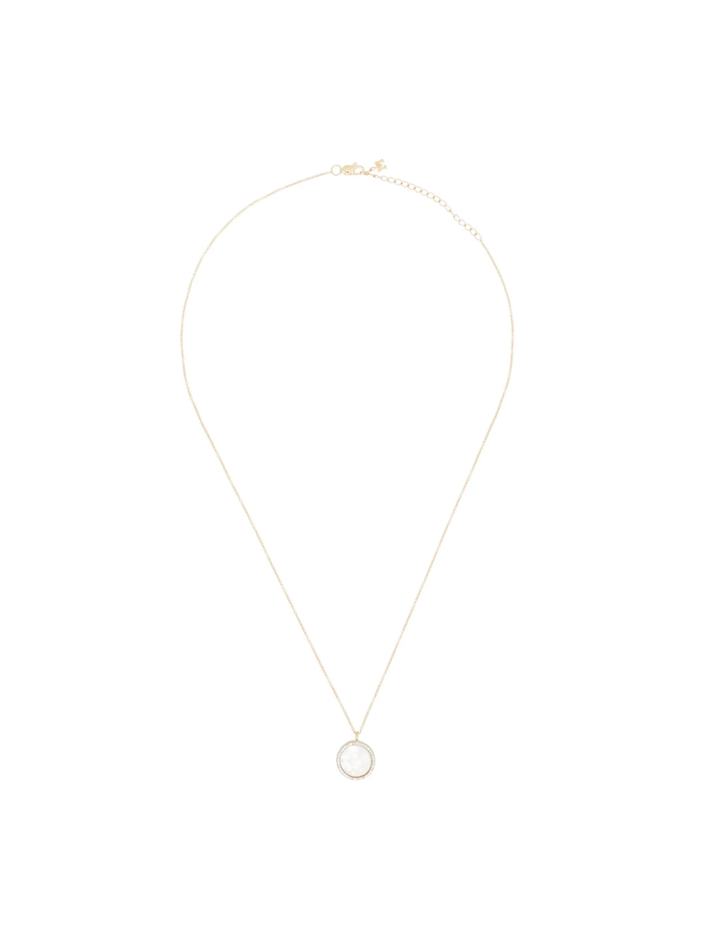 14kt yellow gold C pearl and diamond necklace