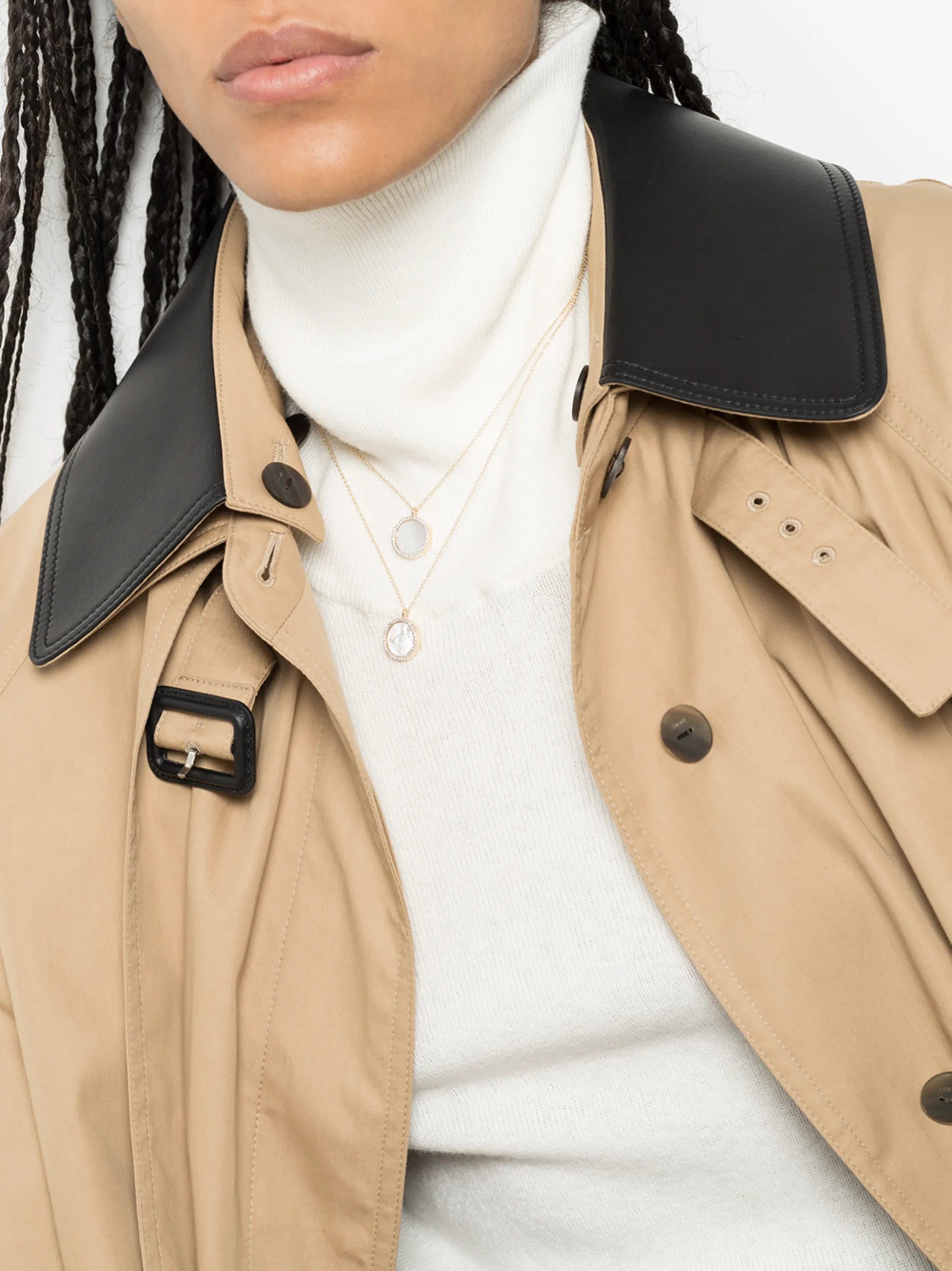 14kt yellow gold C pearl and diamond necklace