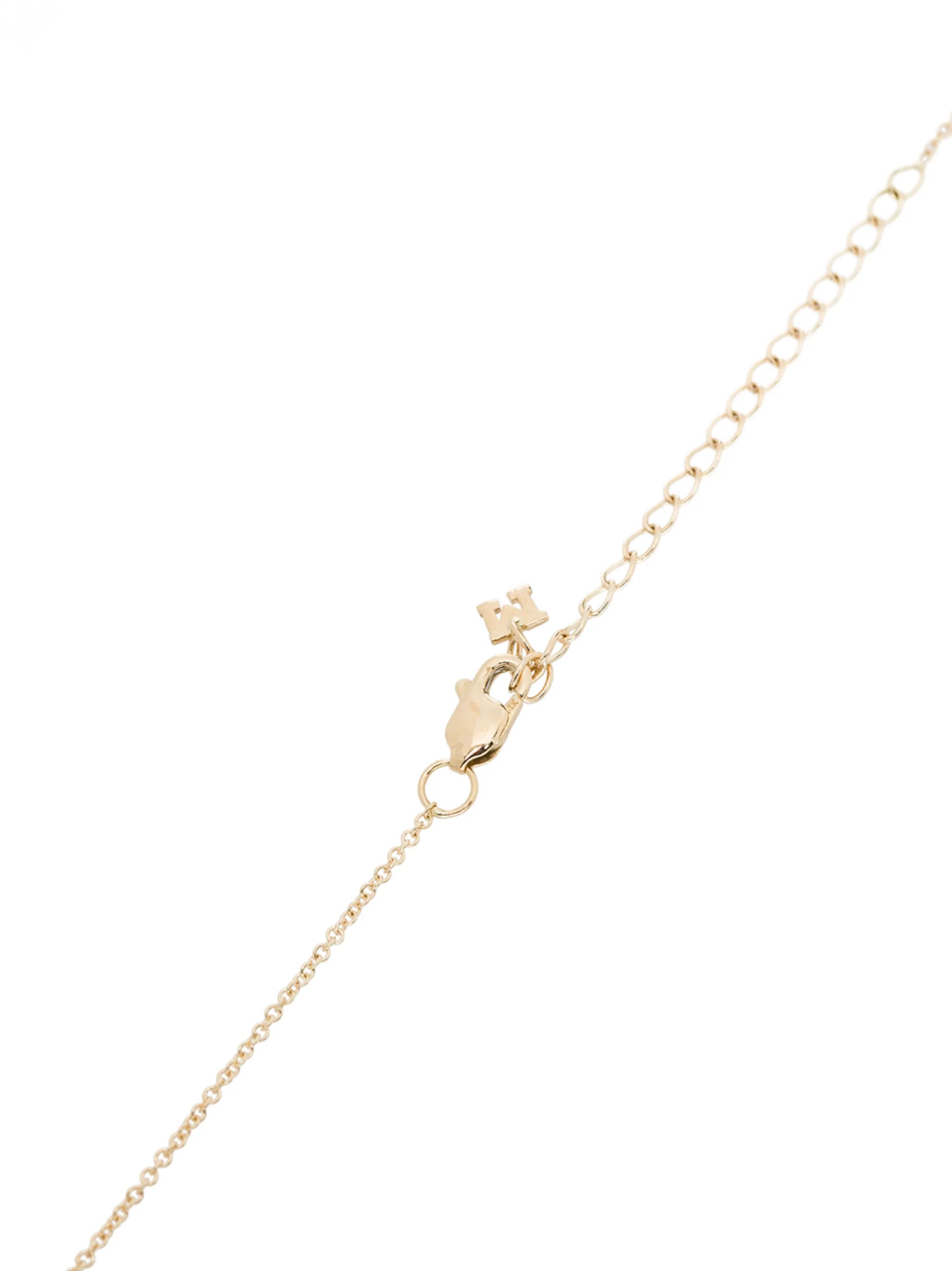 14kt yellow gold C pearl and diamond necklace