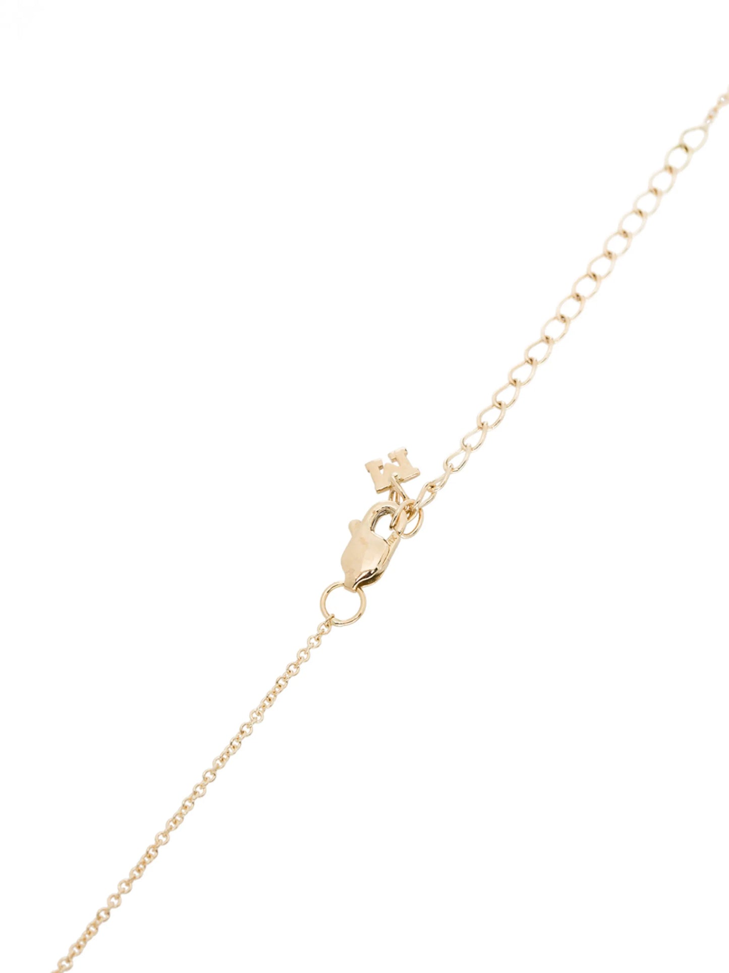 14kt yellow gold C pearl and diamond necklace
