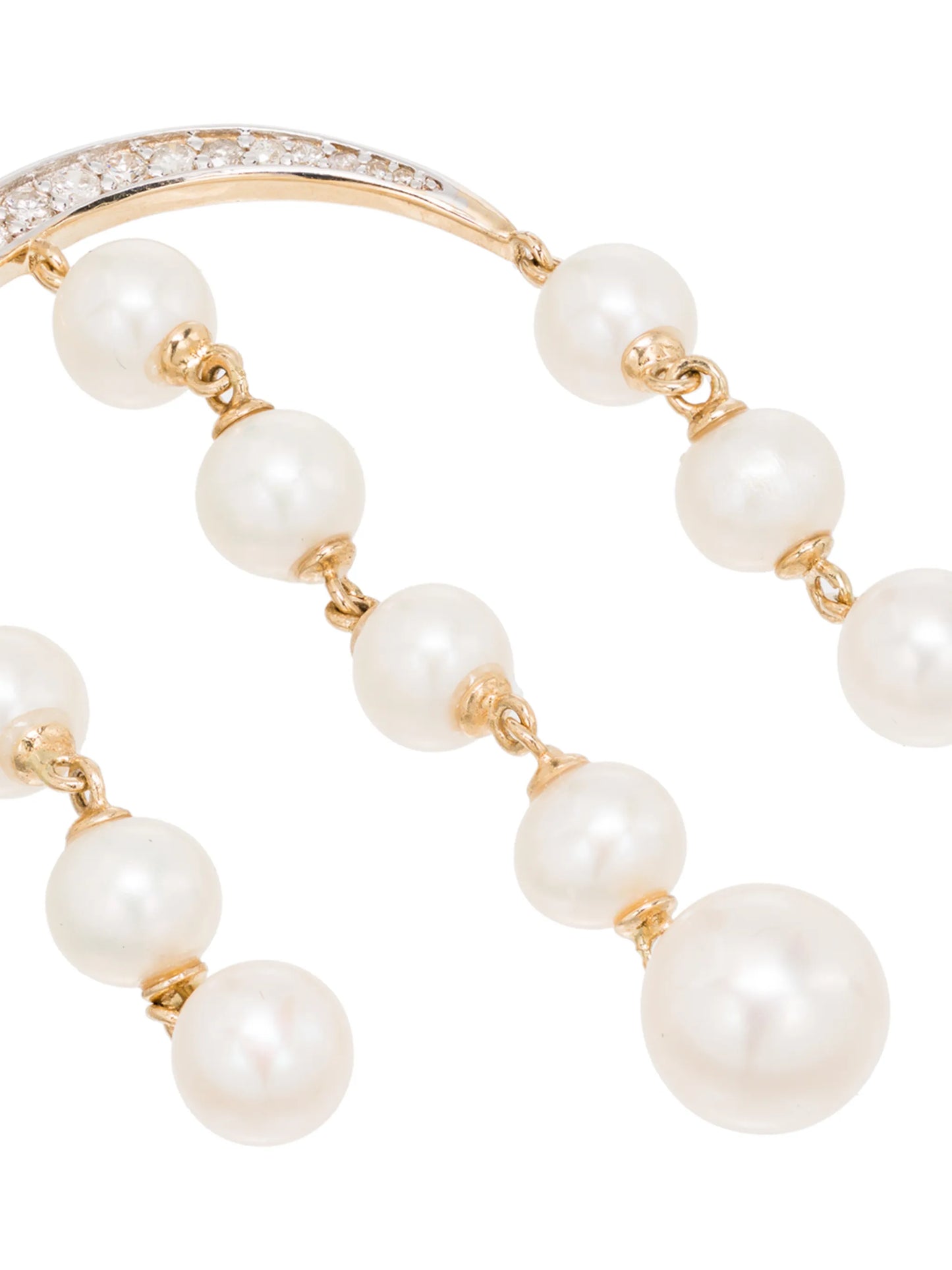 14Kt gold pearl and diamond earrings