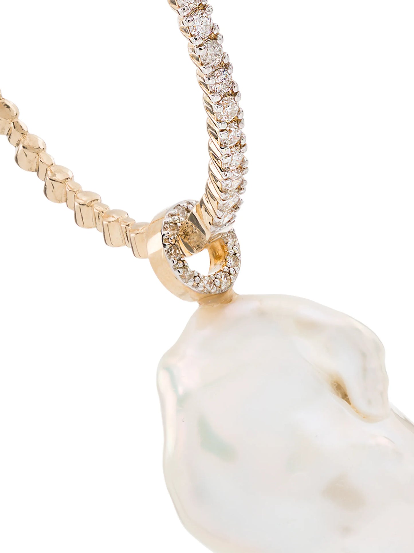 14kt gold pearl diamond hoop earrings