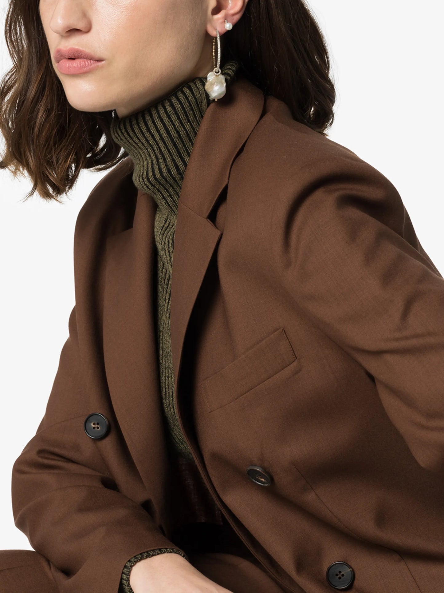 14kt gold pearl diamond hoop earrings