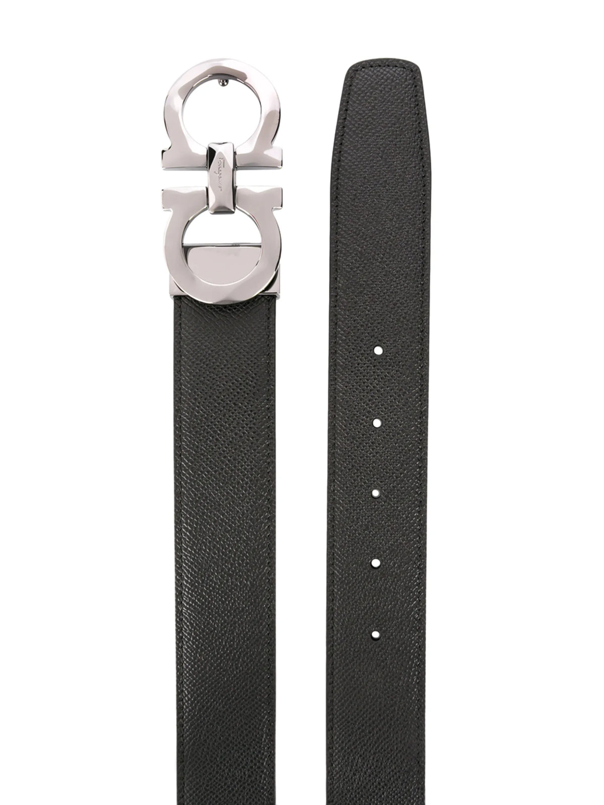 Gancini pebbled leather belt