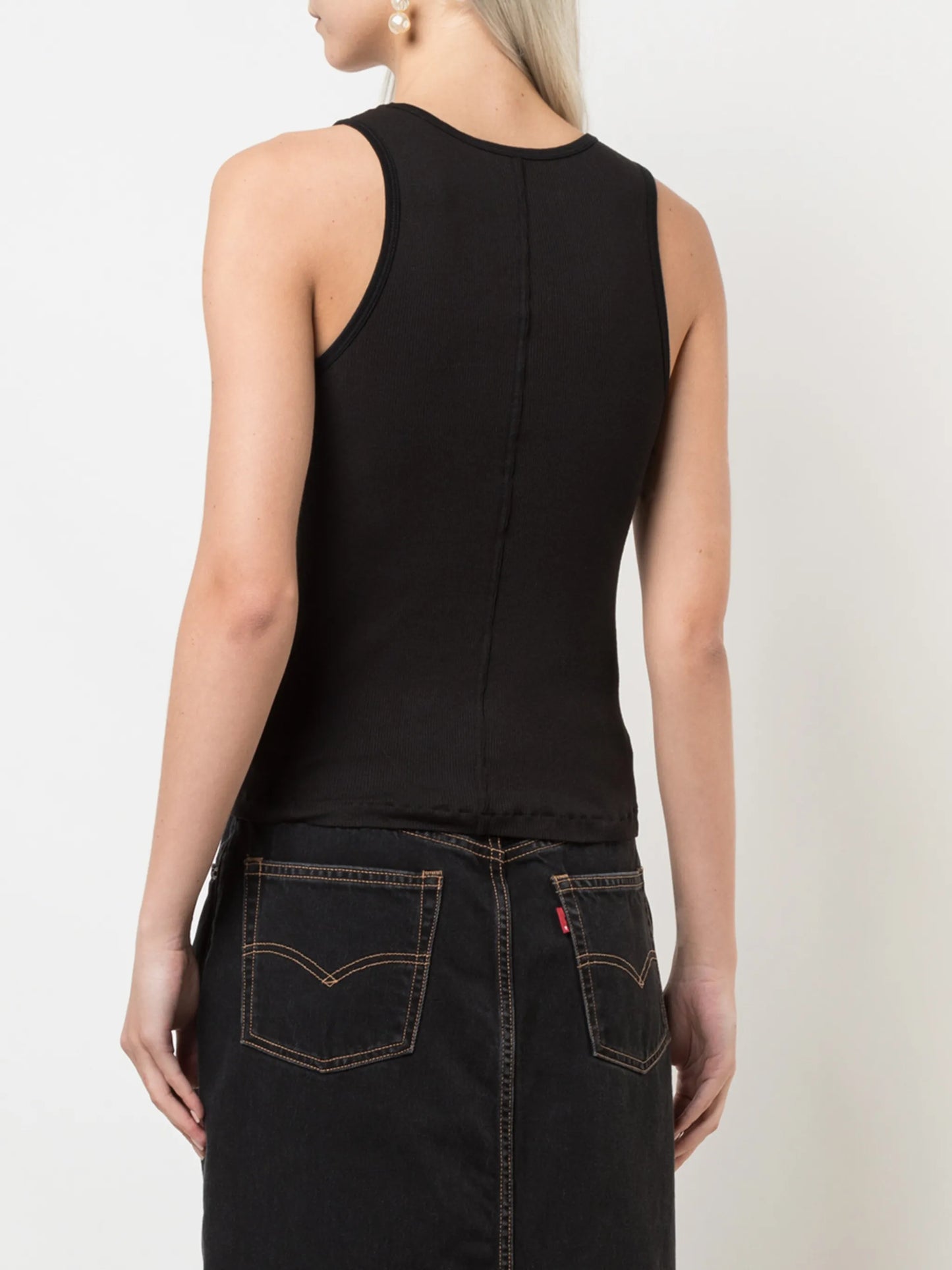 ribbed slim-fit tank top
