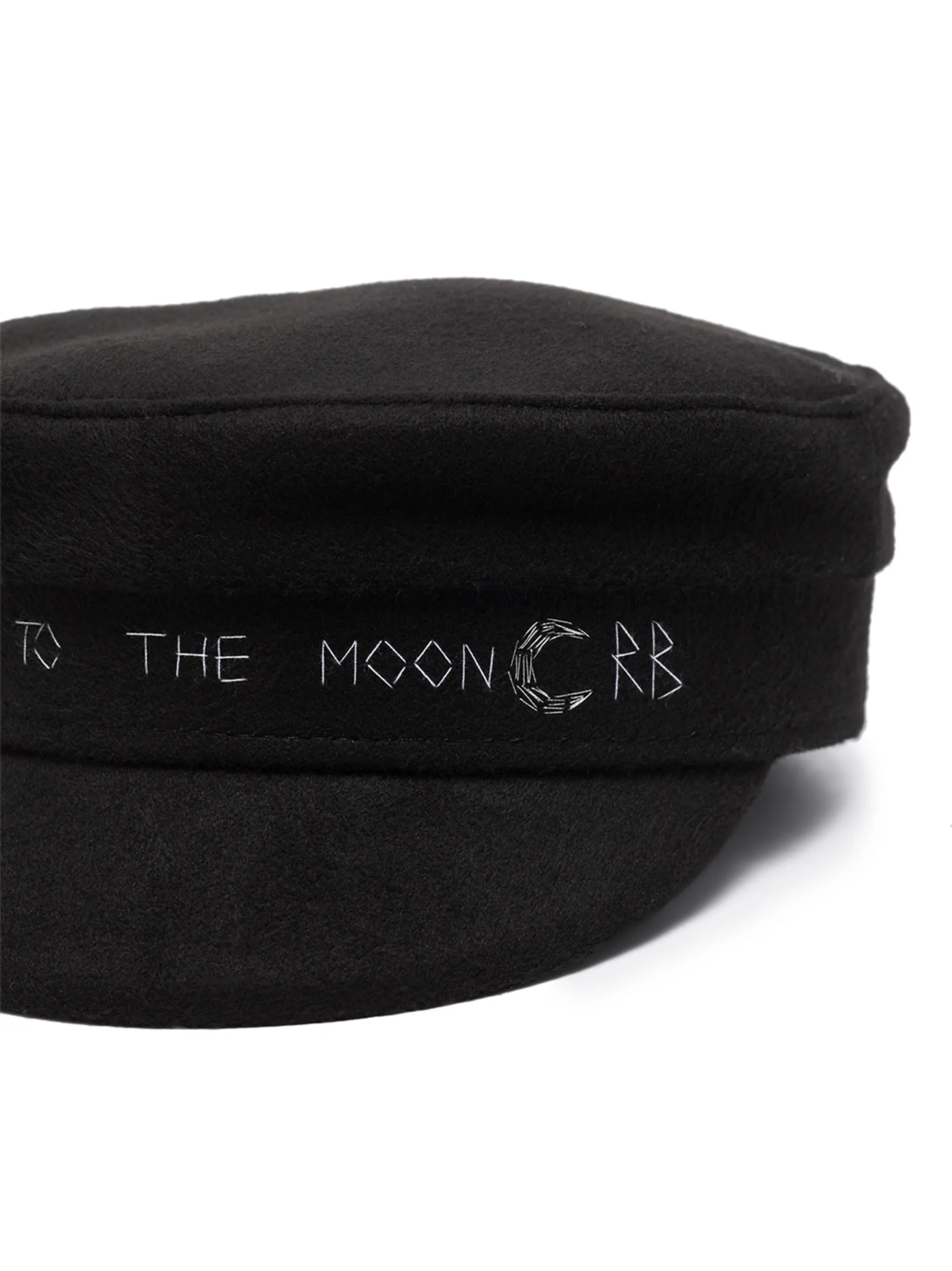 crystal-embellished logo baker boy cap