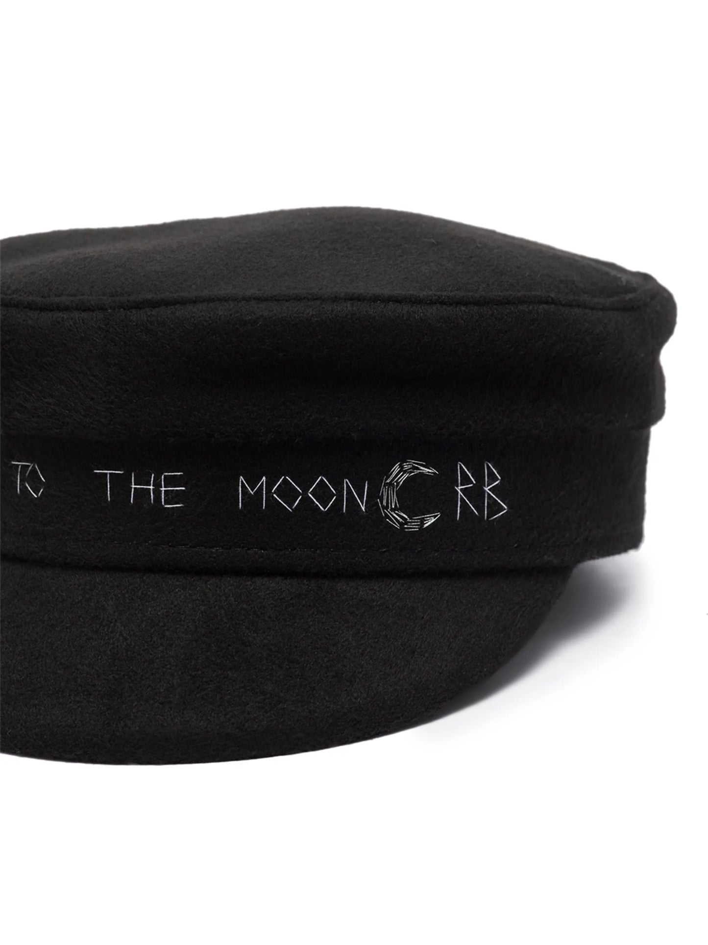 crystal-embellished logo baker boy cap