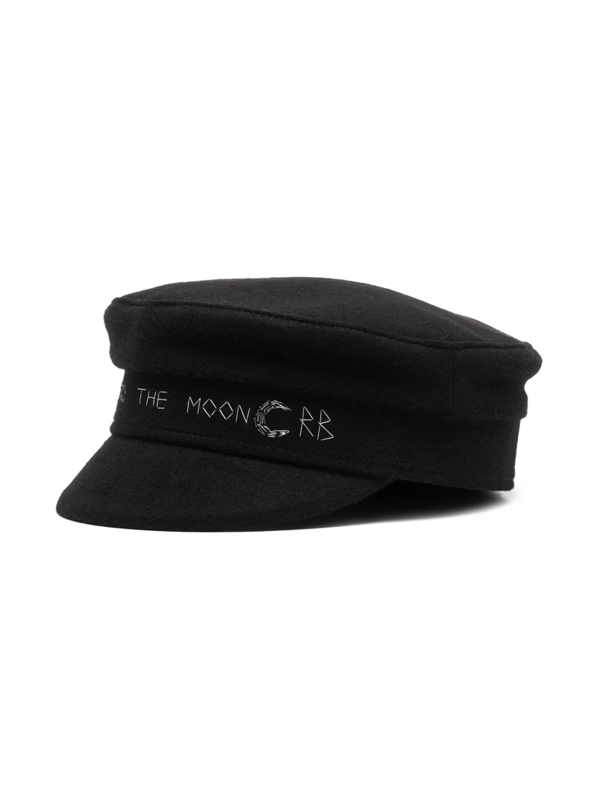 crystal-embellished logo baker boy cap