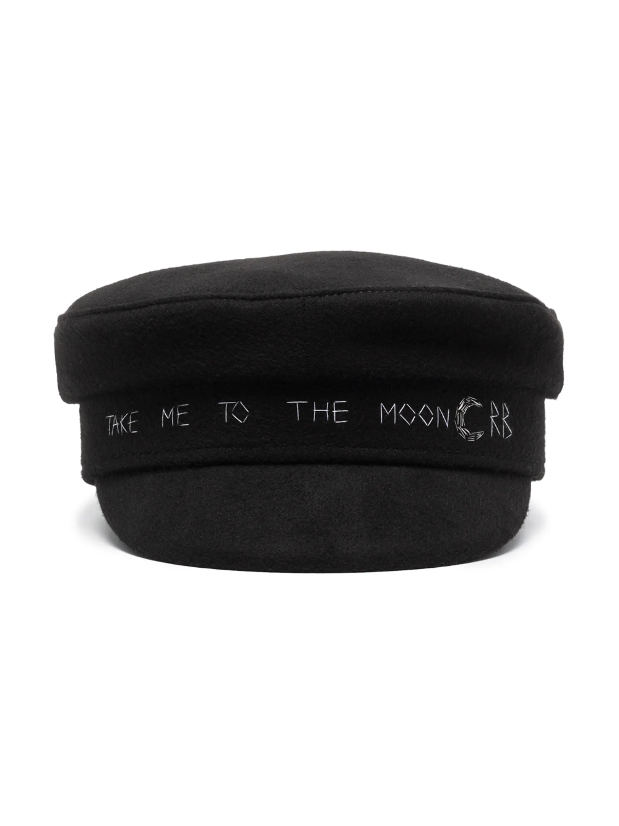crystal-embellished logo baker boy cap