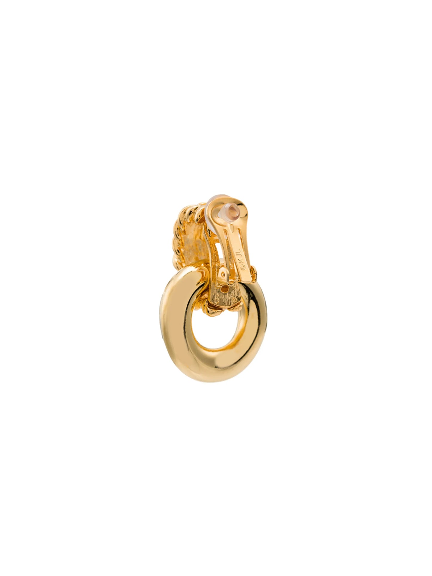 Doorknocker gold-tone clip earrings