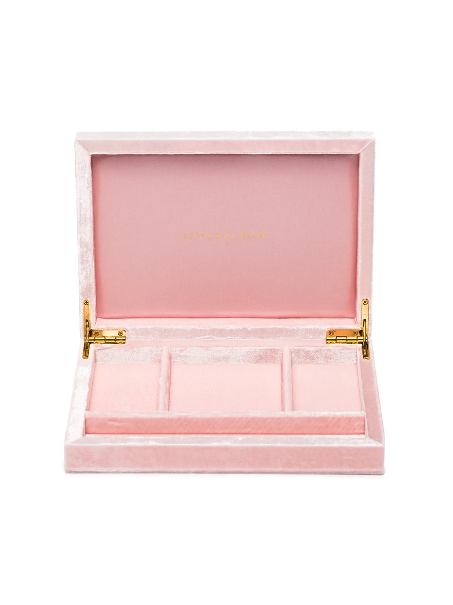 Pink velvet jewellery box