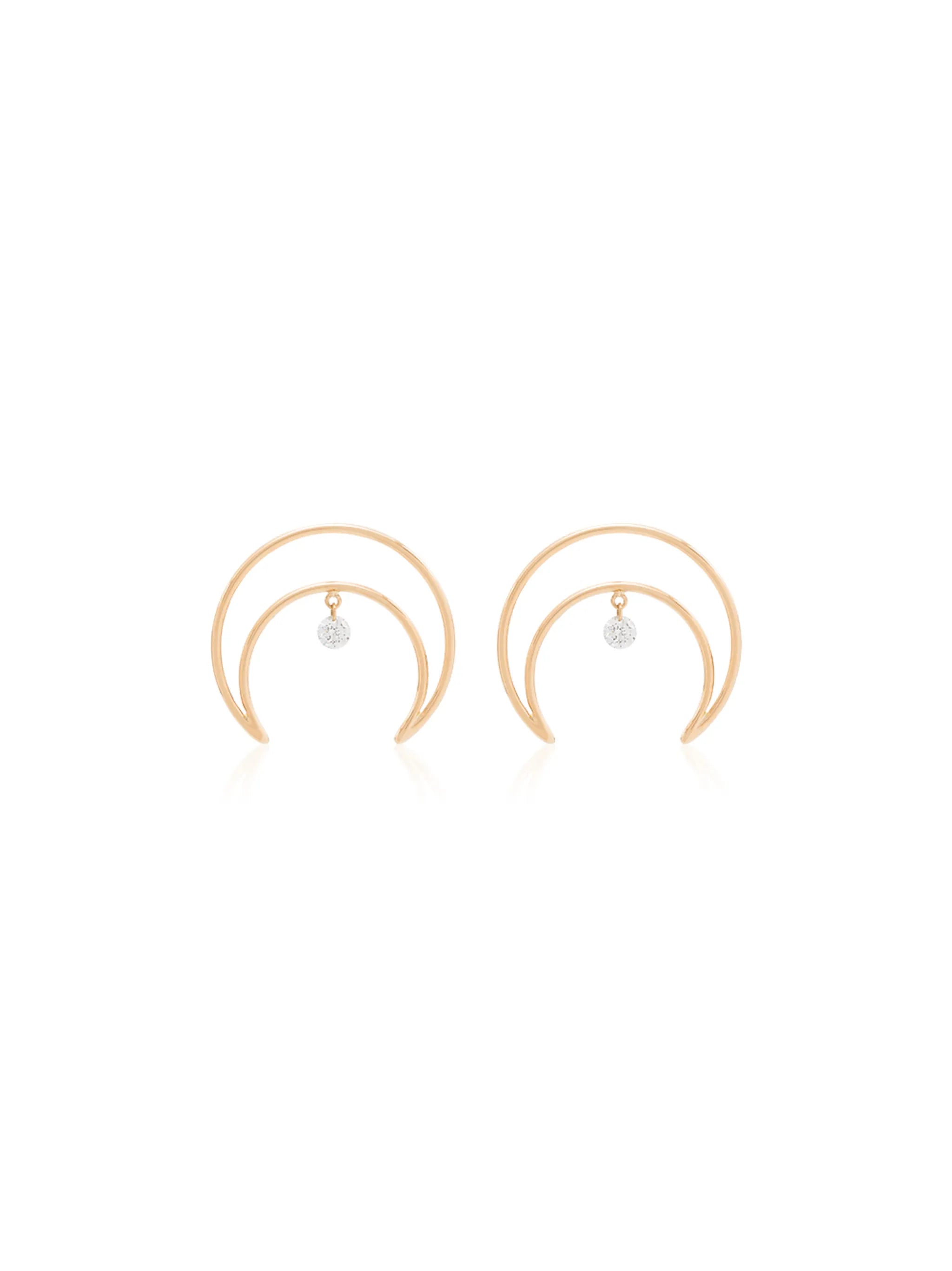 18kt yellow gold crescent moon earrings