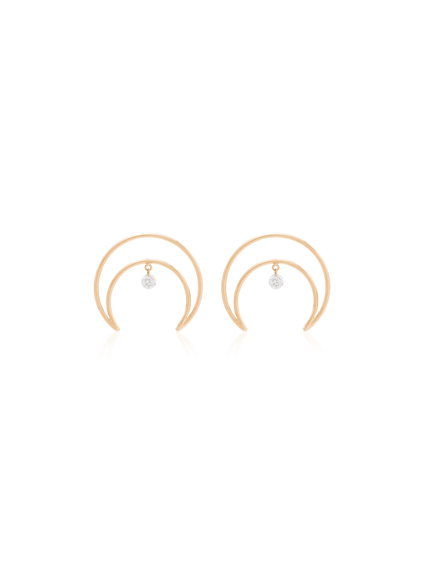 18kt yellow gold crescent moon earrings