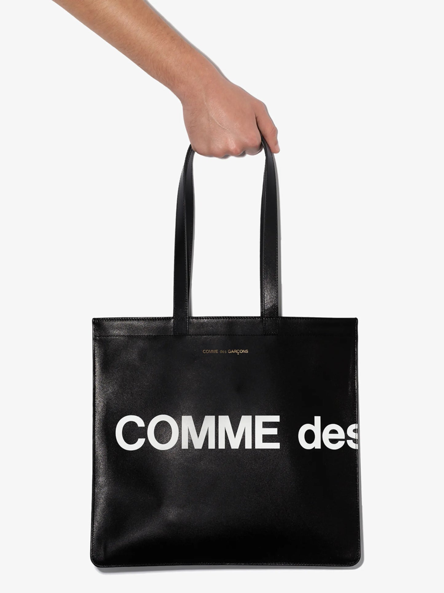 logo-print leather shoulder bag