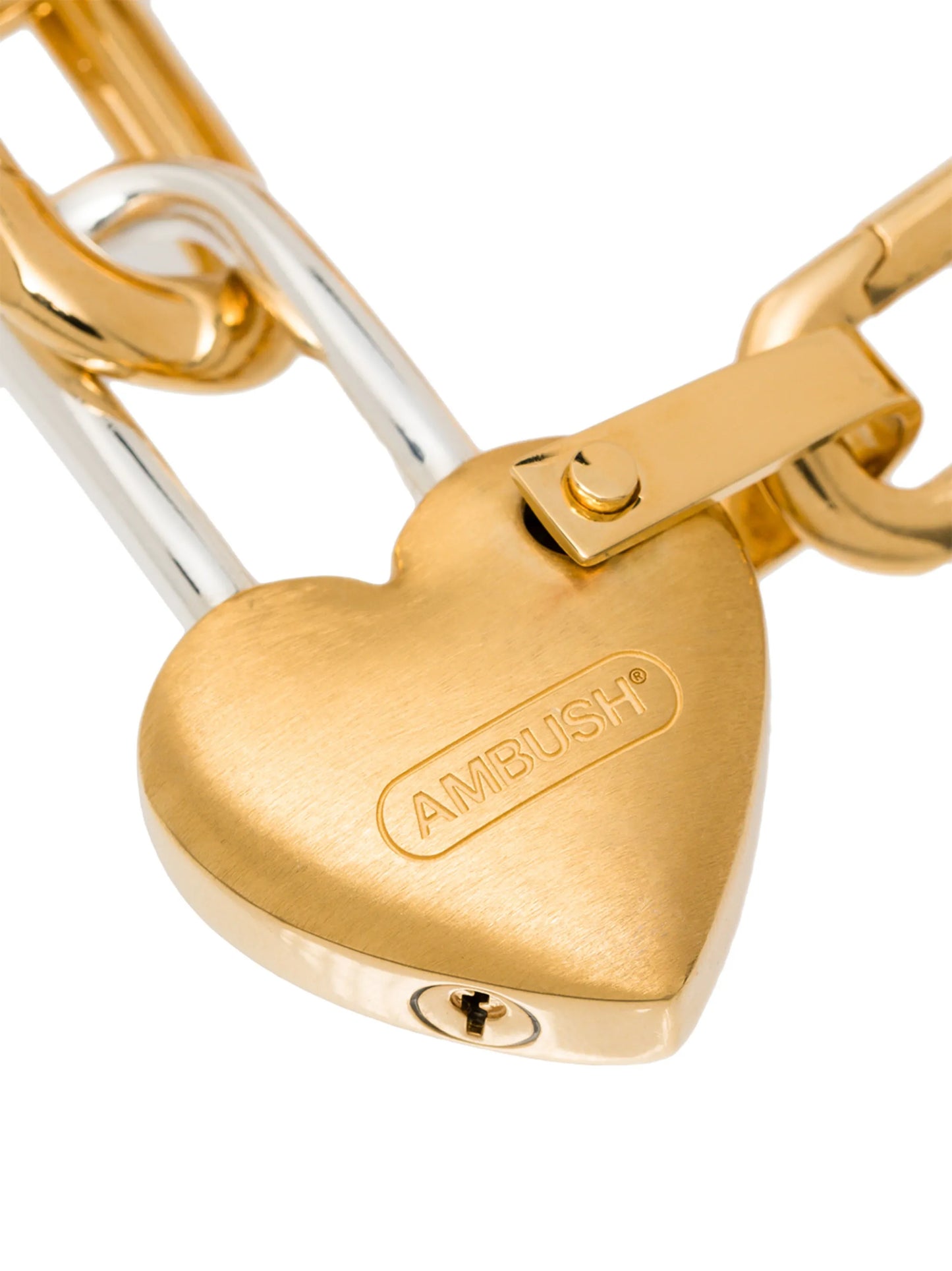 heart padlock chain-link bracelet