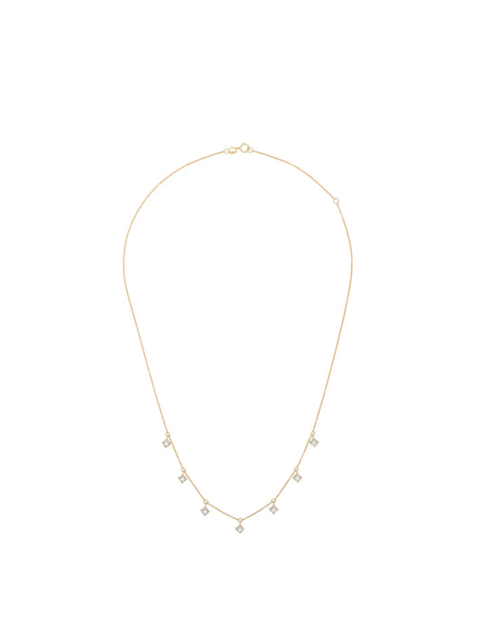 14kt yellow gold diamond charm necklace