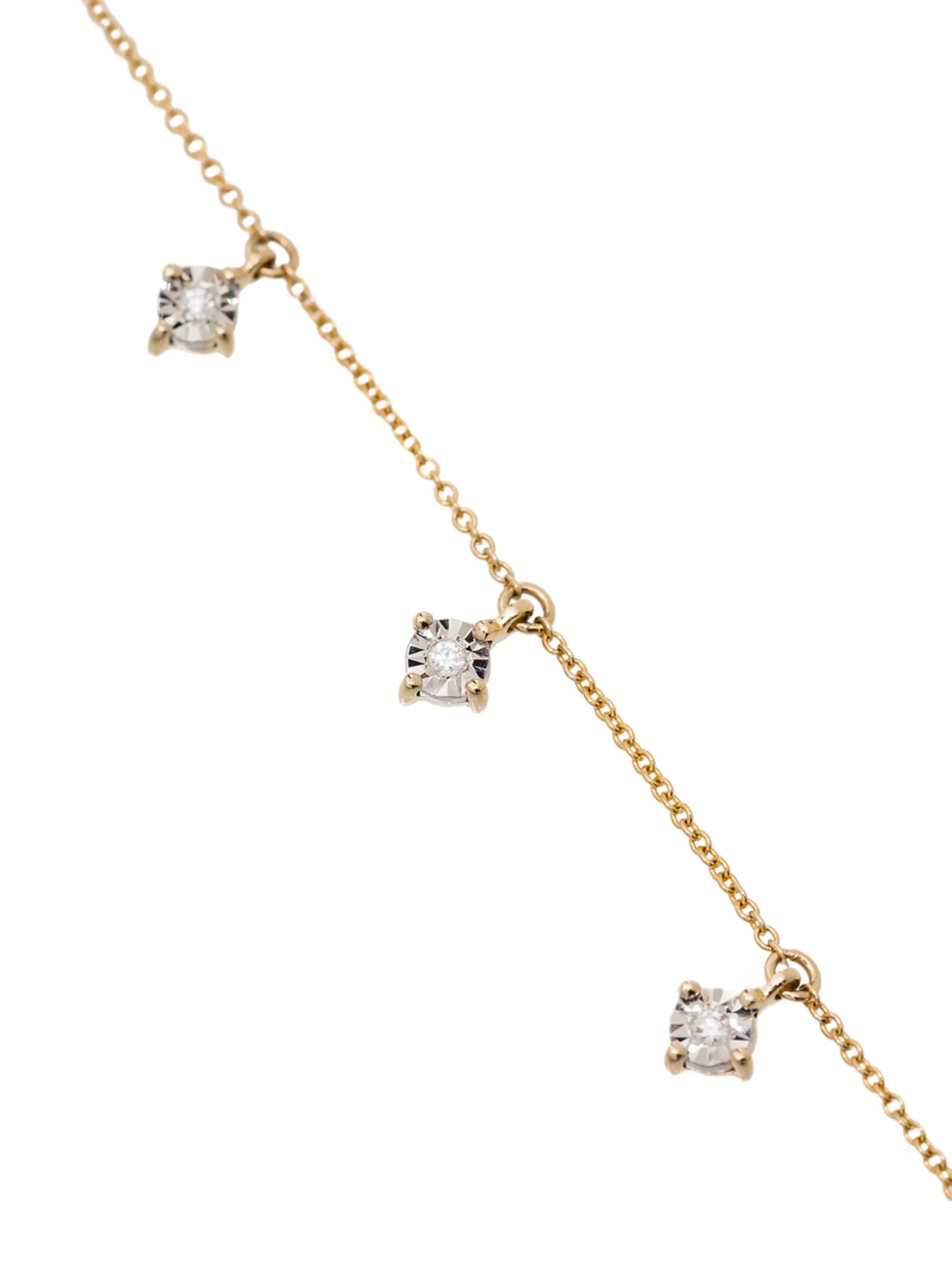 14kt yellow gold diamond charm necklace