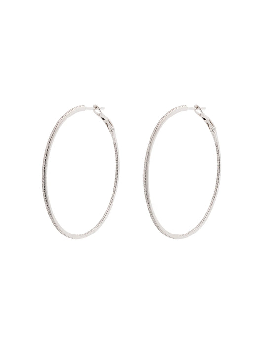 diamond-embellished hoop earrings