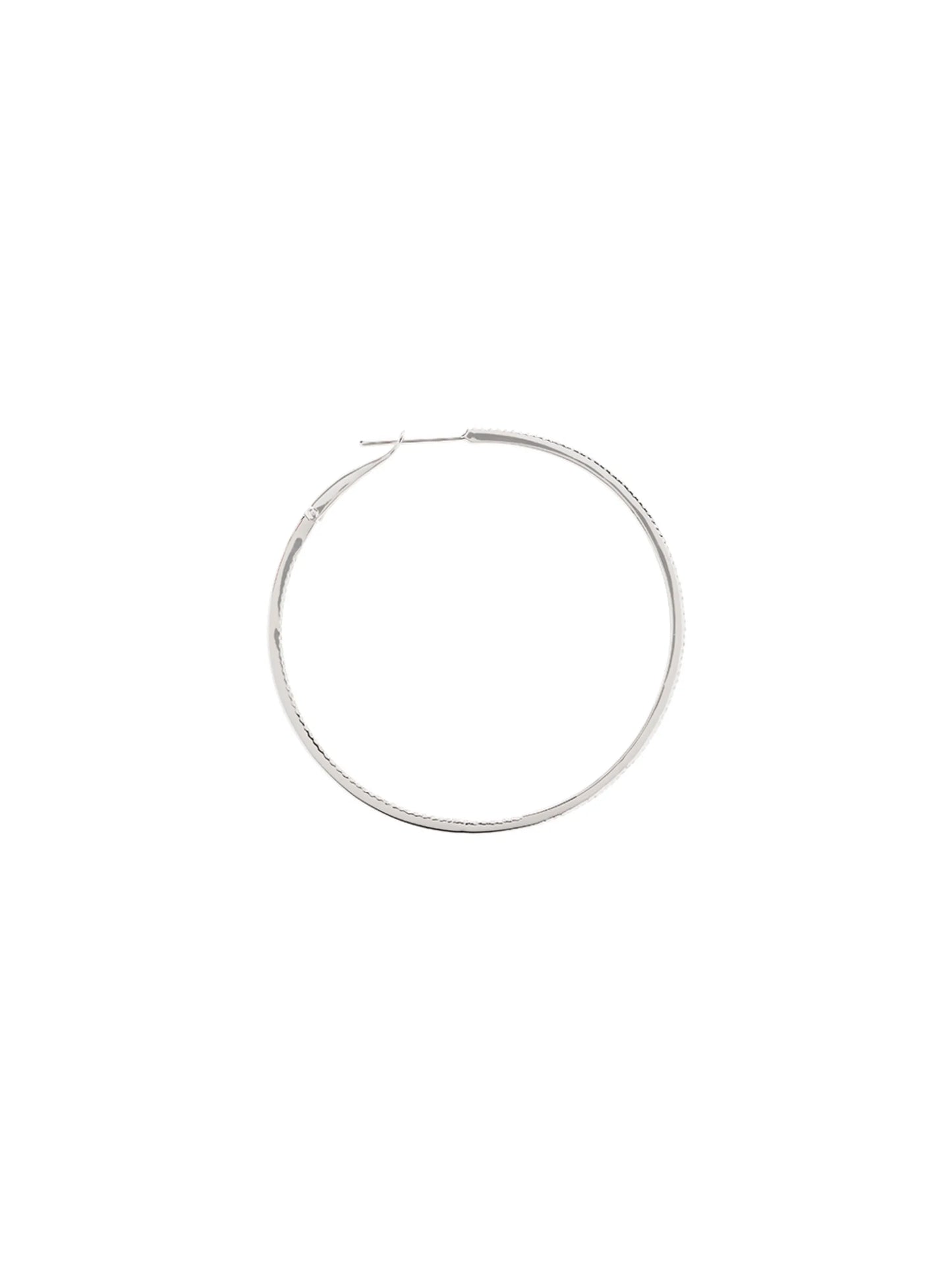 diamond-embellished hoop earrings