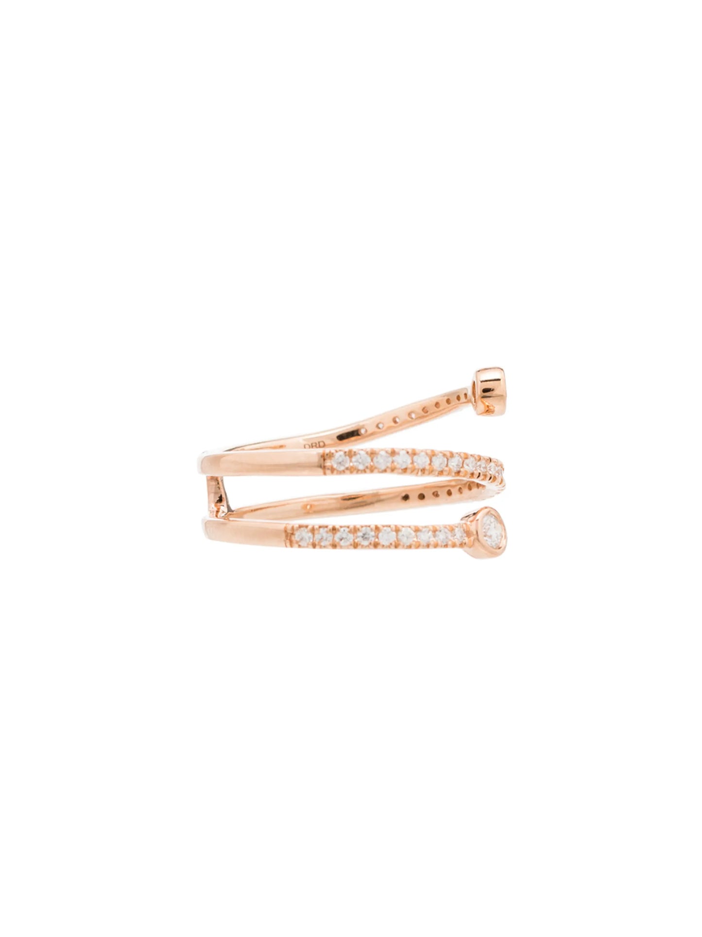 14kt rose gold pavé diamond ring