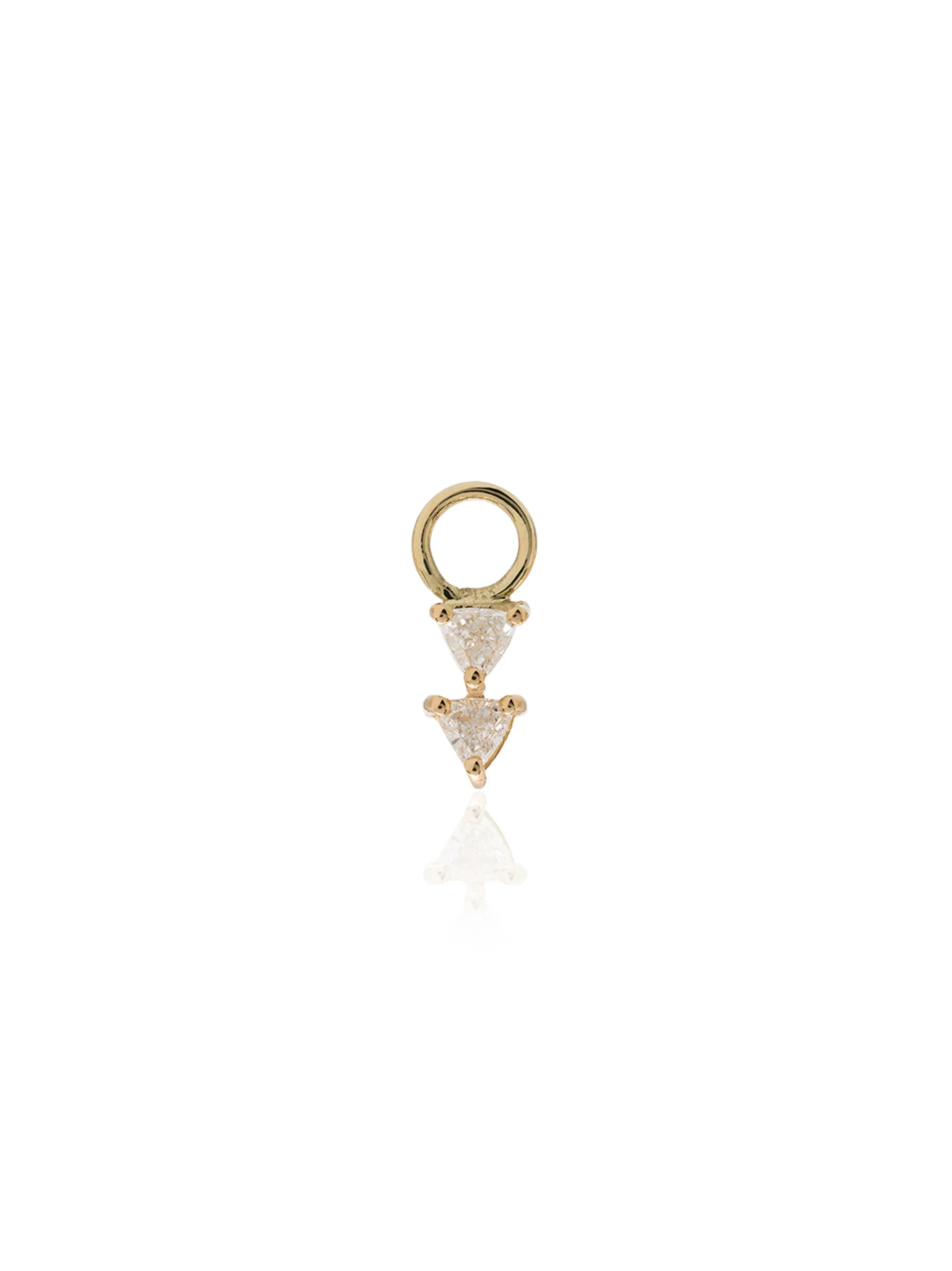 18kt gold diamond earring charm