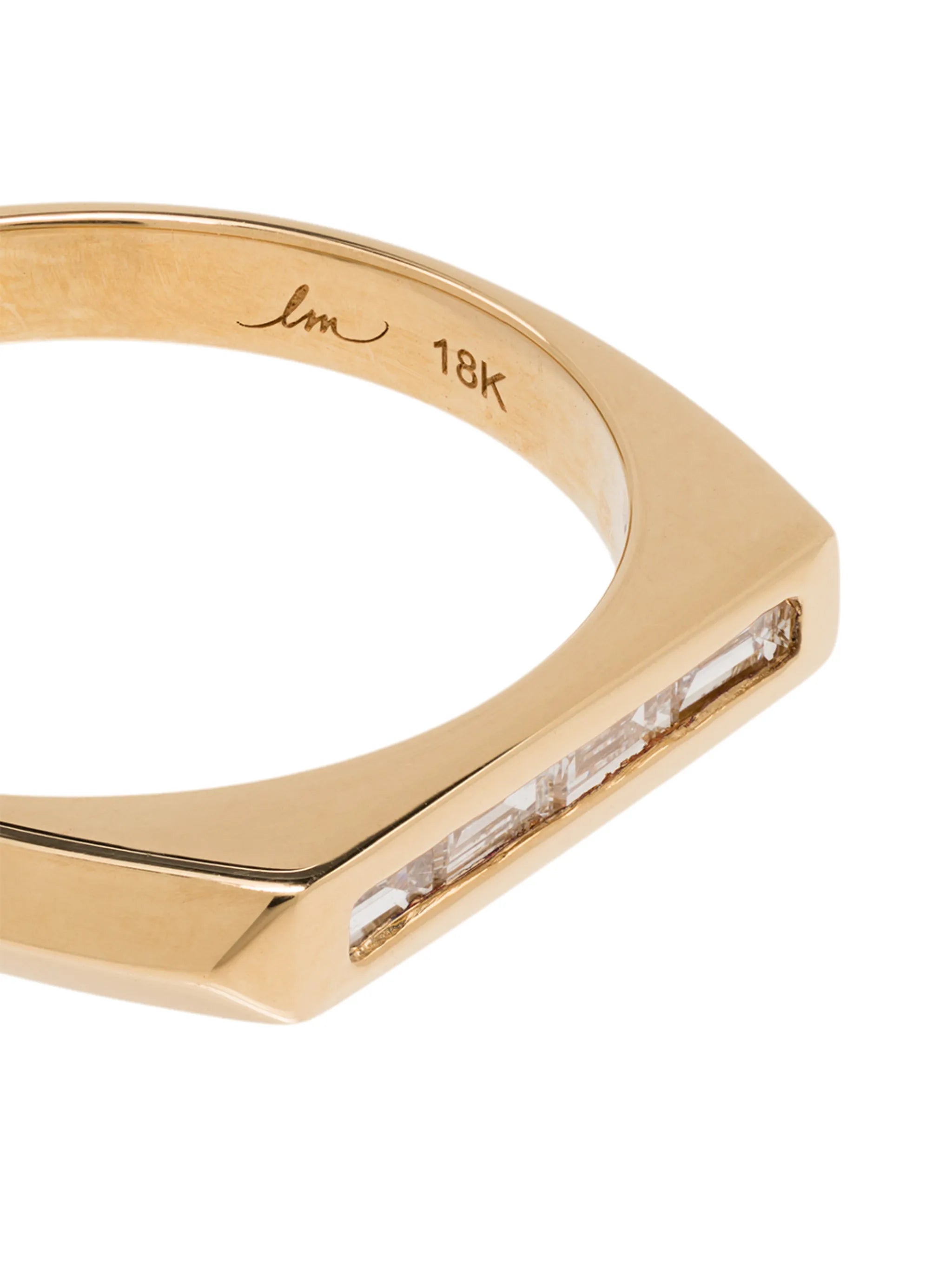 18kt yellow gold Knife Edge diamond ring