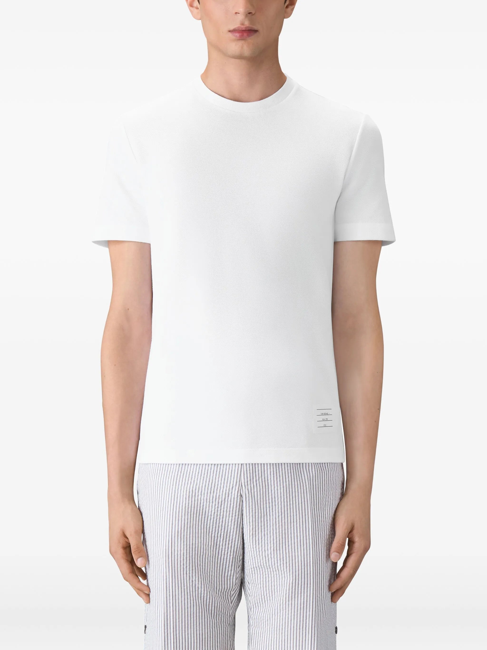 4-Bar stripe cotton T-shirt
