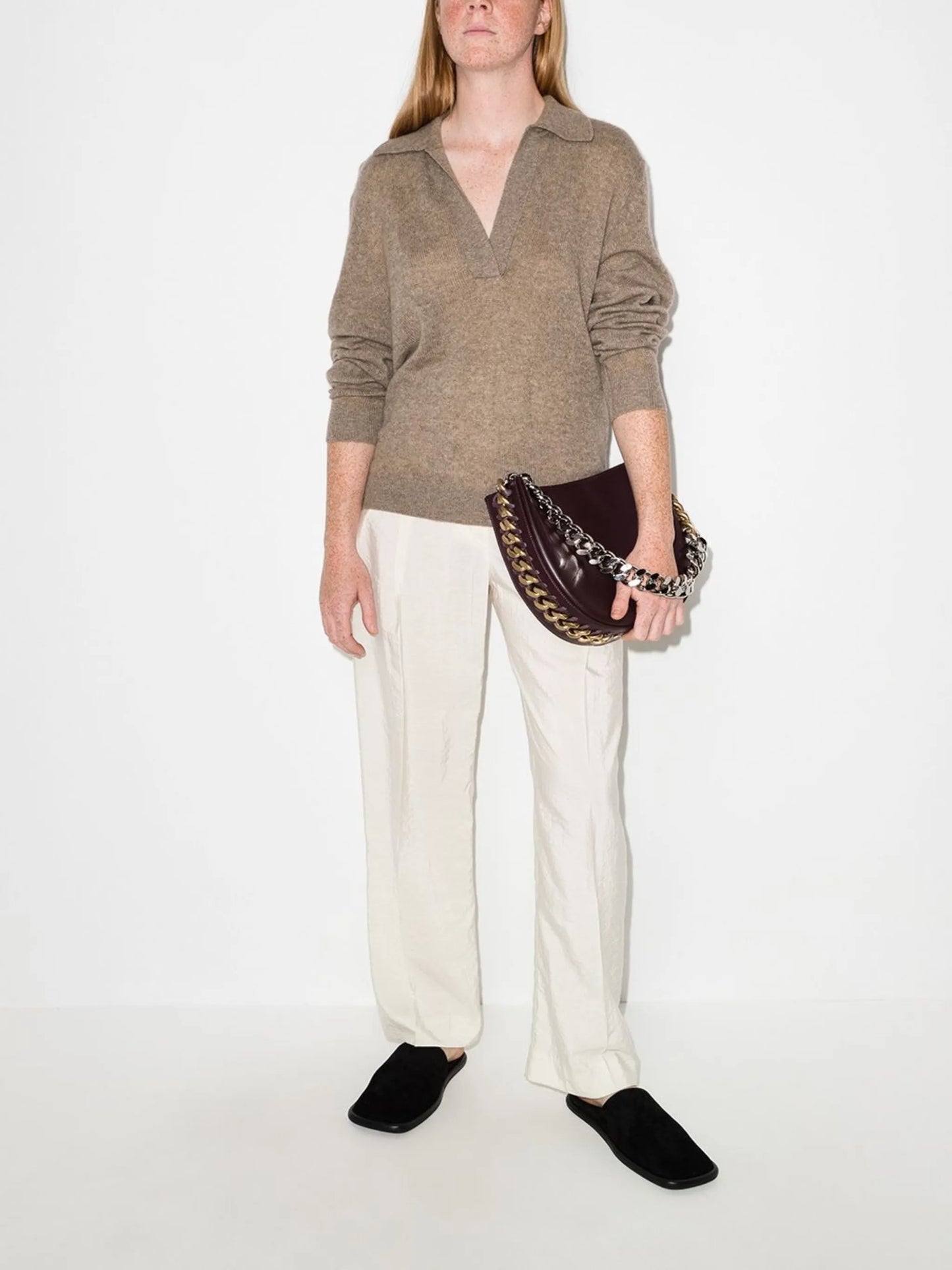Jo open collar jumper