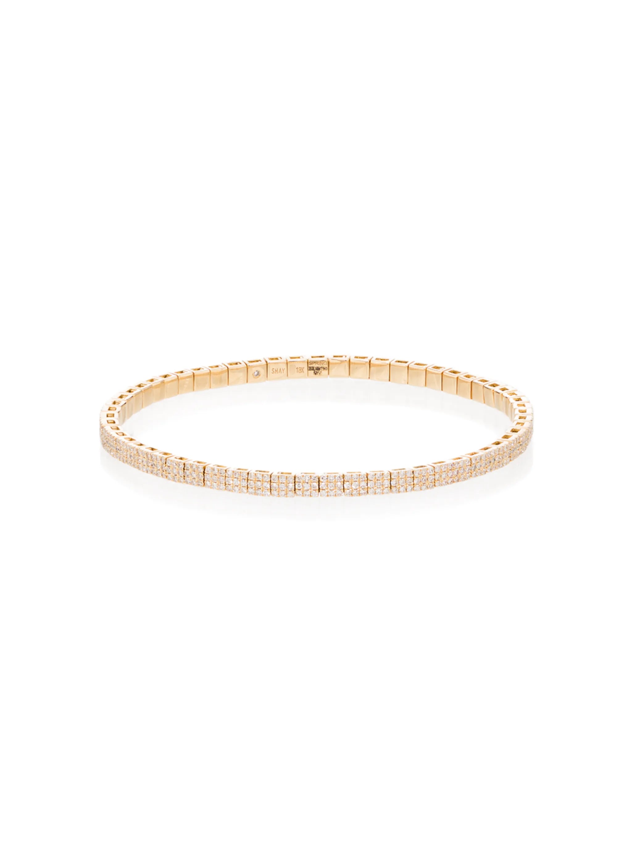18kt gold square diamond bracelet