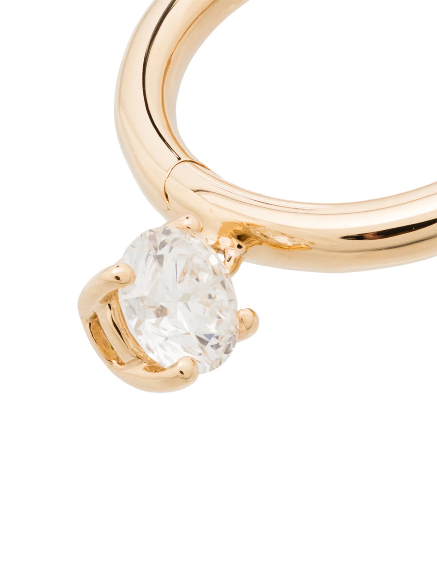 18kt gold drop-diamond hoop earring