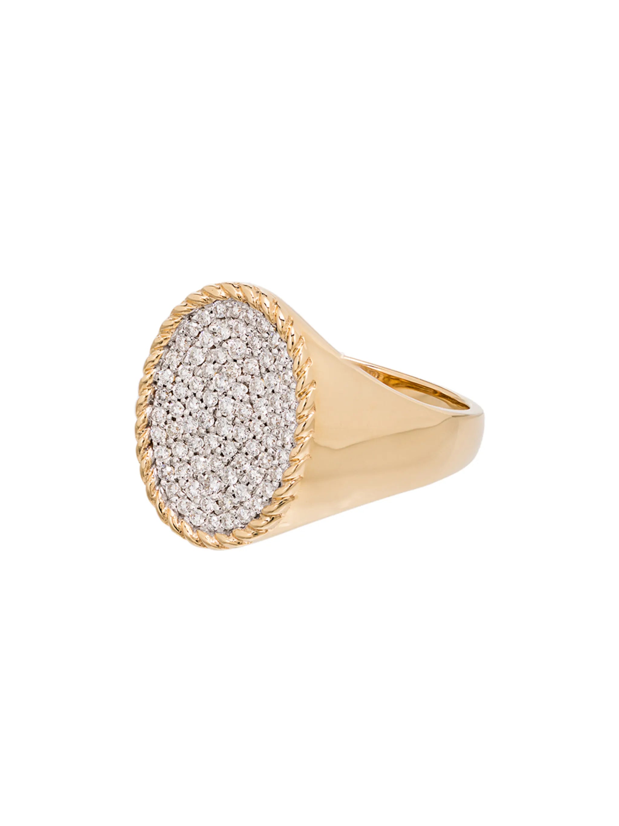 18kt gold diamond signet ring