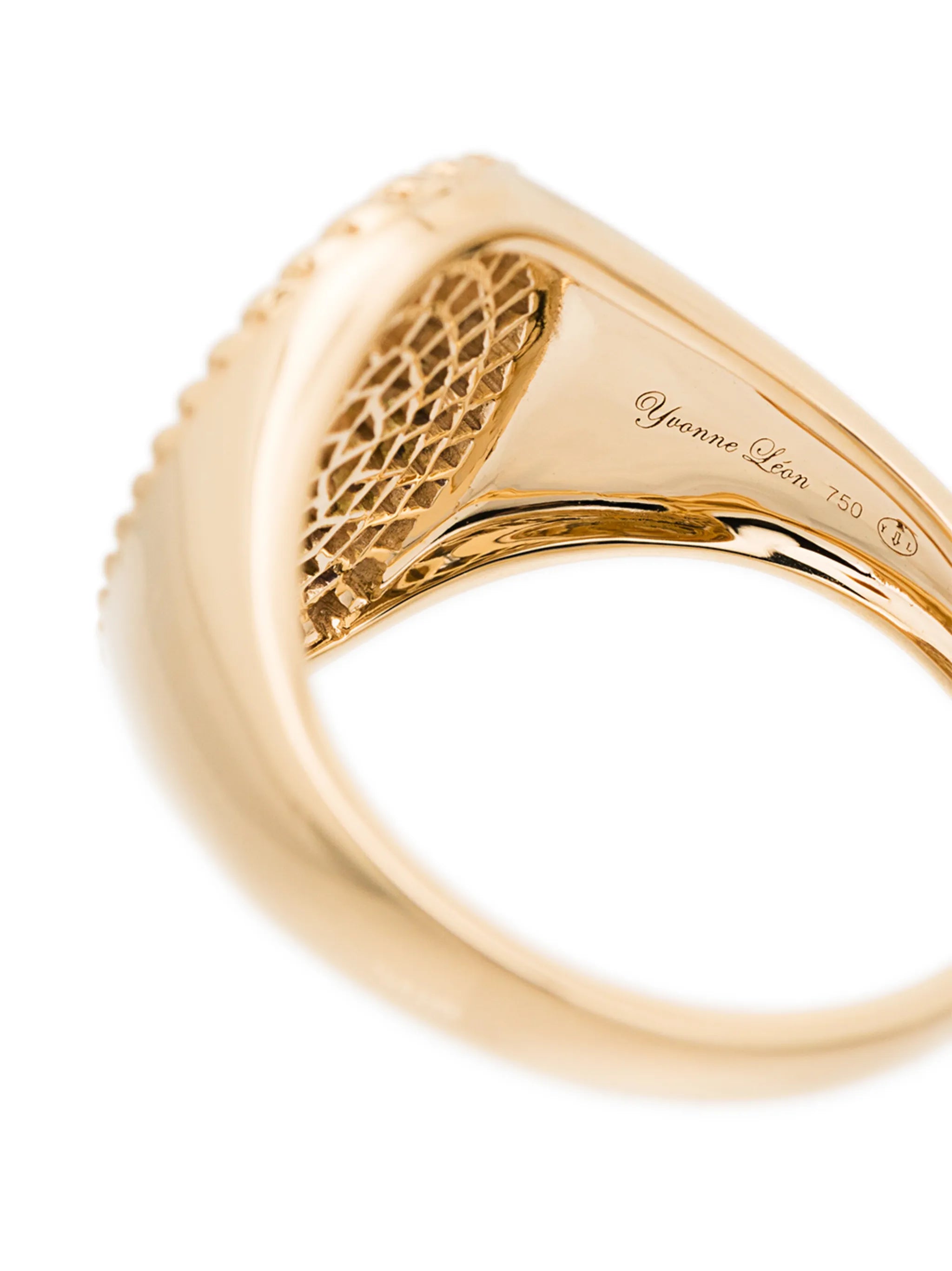 18kt gold diamond signet ring