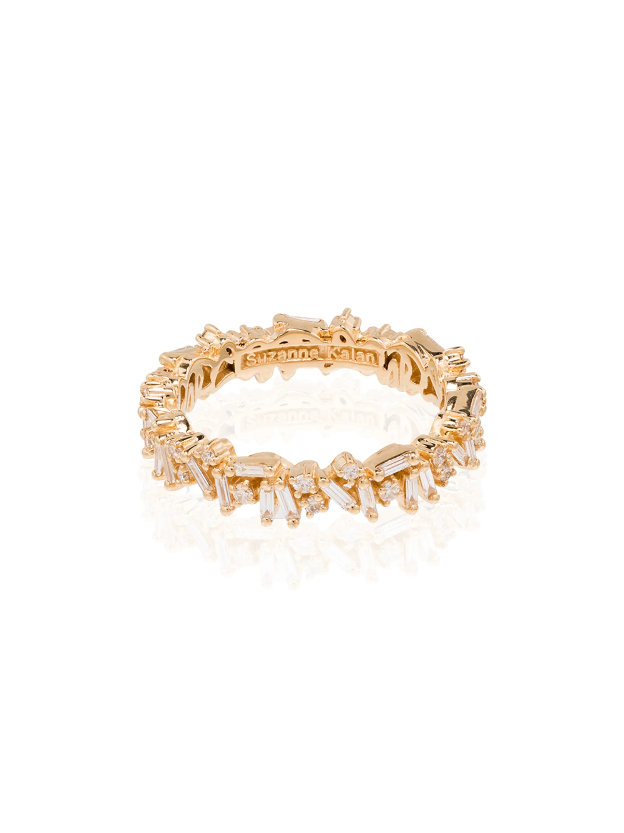 18kt yellow gold Icon baguette diamond ring