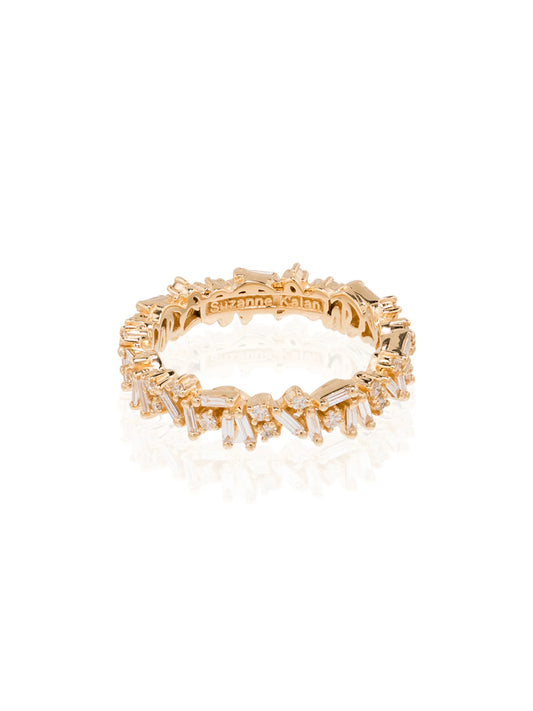 18kt yellow gold Icon baguette diamond ring